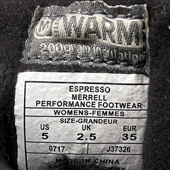 NWOT Merrell Espresso Aurora Tall Ice+ Waterproof Boots Women's Size 5 - Picture 8 of 8